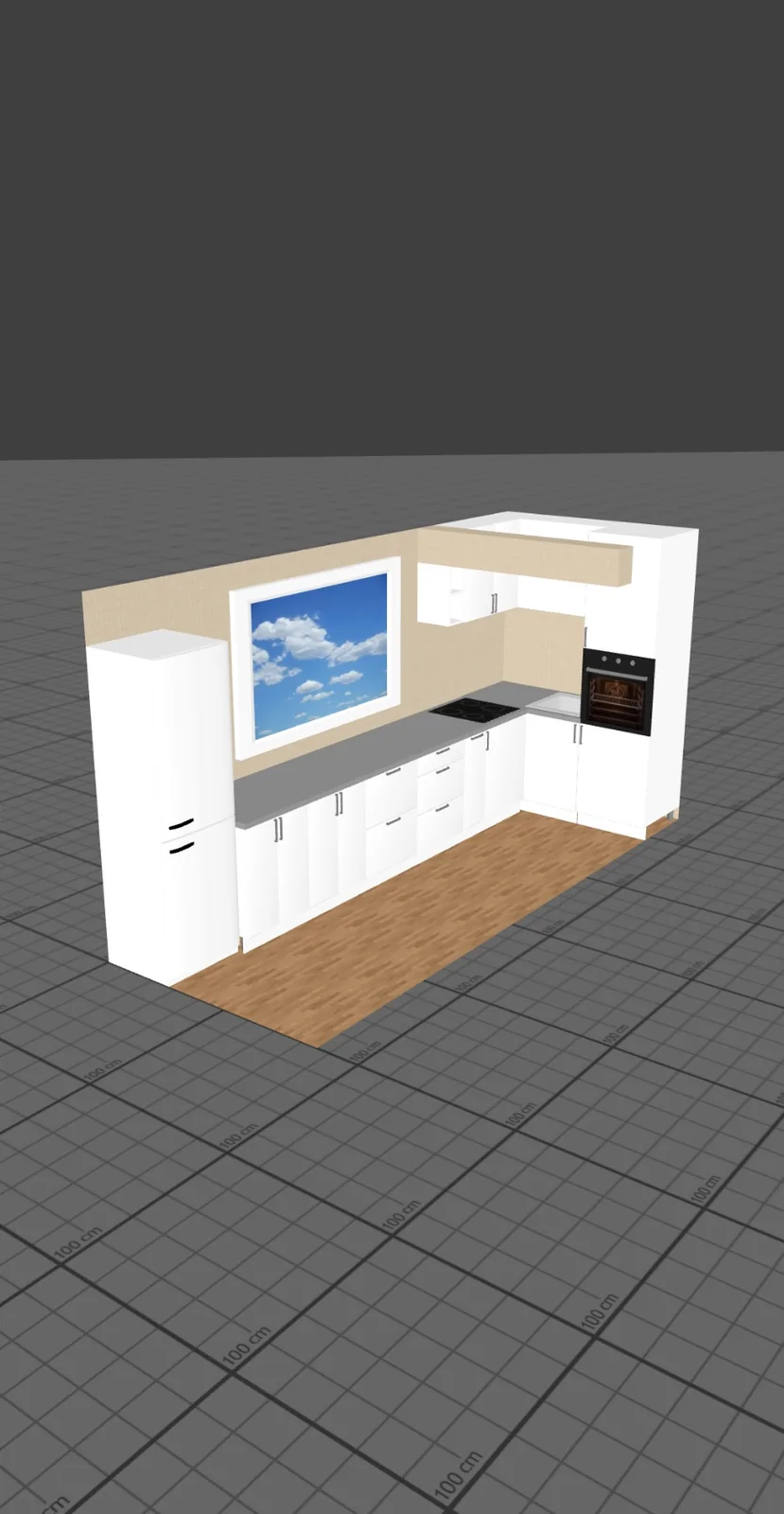 3D prikaz kuhinje, prije nego što se bilo šta iskroji